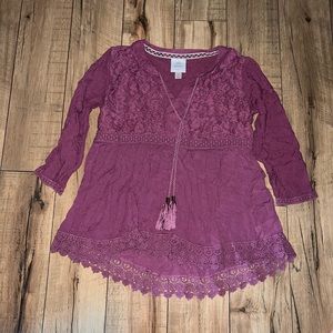 deep pink lacey top